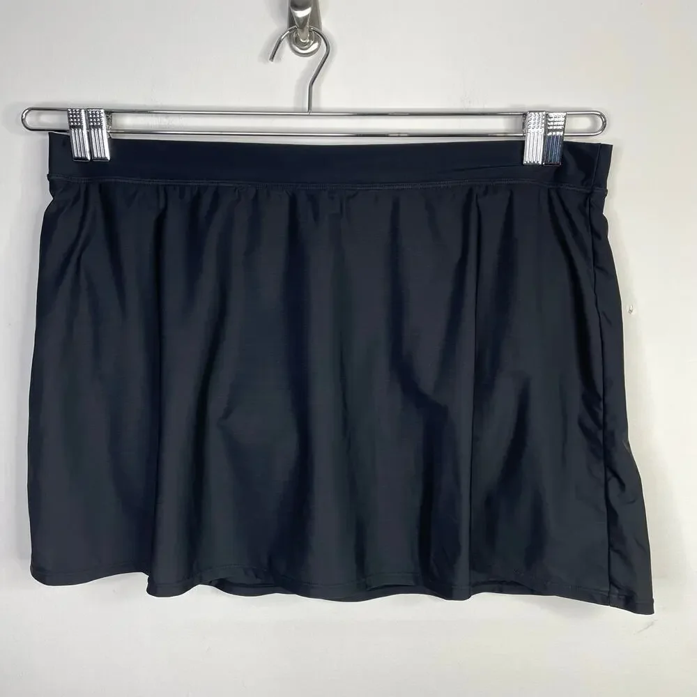 Lands End Black Tummy Control Swim Skirt Full Coverage Bottoms women Plus 22W 22
